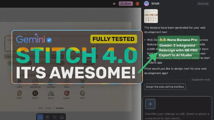 Google Stitch 4.0 (Upgraded): Google's Gemini-3 & Nano Banana Pro Designer is ACTUALLY INSANE!